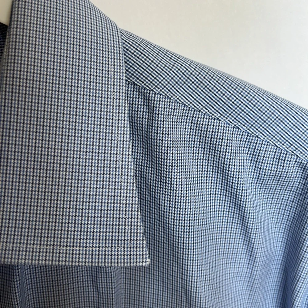 Brooks Brothers 100% Cotton Madison Classic Blue Dress Shirt Pattern Men 17-34